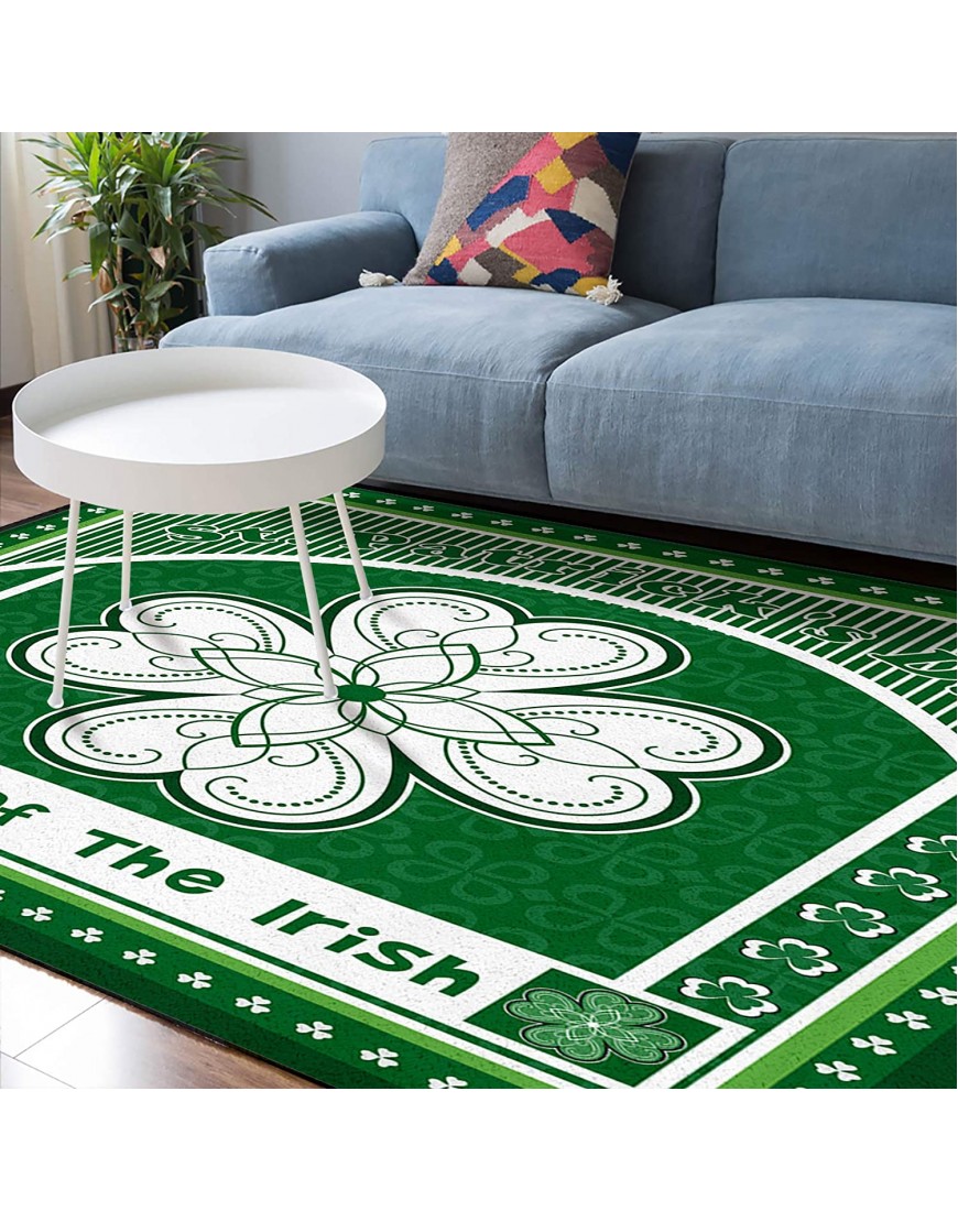 Soft Area Rugs for Bedroom Happy St. Patrick's Day Luck of The Irish Shamrock Pattern Washable Rug Carpet Floor Comfy Carpet Kids Play Mats Runner Rug for Floor Accent Home Decor-