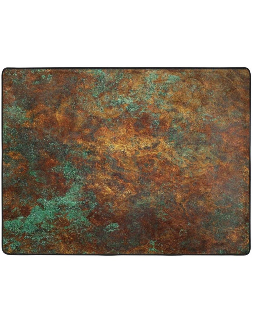 FOURFOOL Bath Mat Rug,Beautiful Verdigris Oxidized Copper Background,Non Slip Backing Floor Mats Bathroom Decor Rugs 29.5" X 17.5"