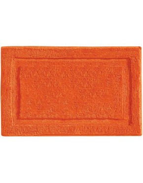 mDesign Soft Microfiber Polyester Non-Slip Rectangular Spa Mat Plush Water Absorbent Accent Rug for Bathroom Vanity Bathtub Shower Machine Washable 34" x 21" Orange