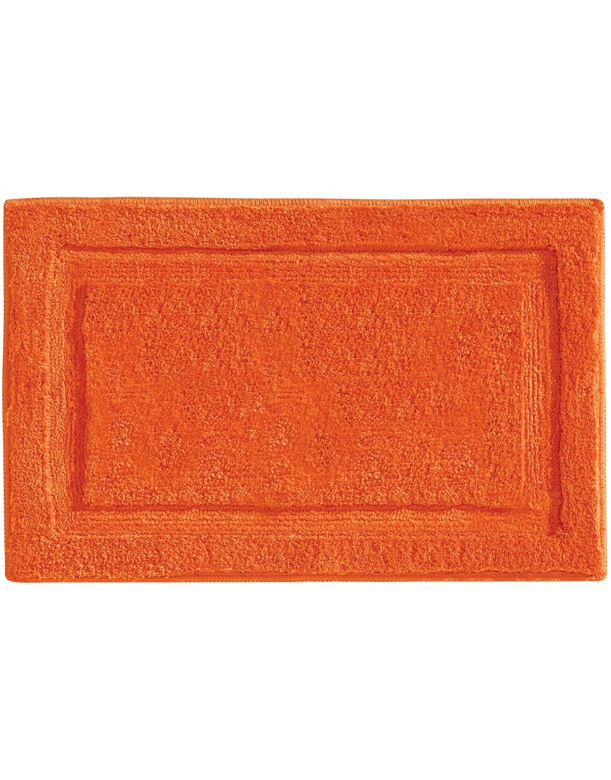 mDesign Soft Microfiber Polyester Non-Slip Rectangular Spa Mat Plush Water Absorbent Accent Rug for Bathroom Vanity Bathtub Shower Machine Washable 34" x 21" Orange