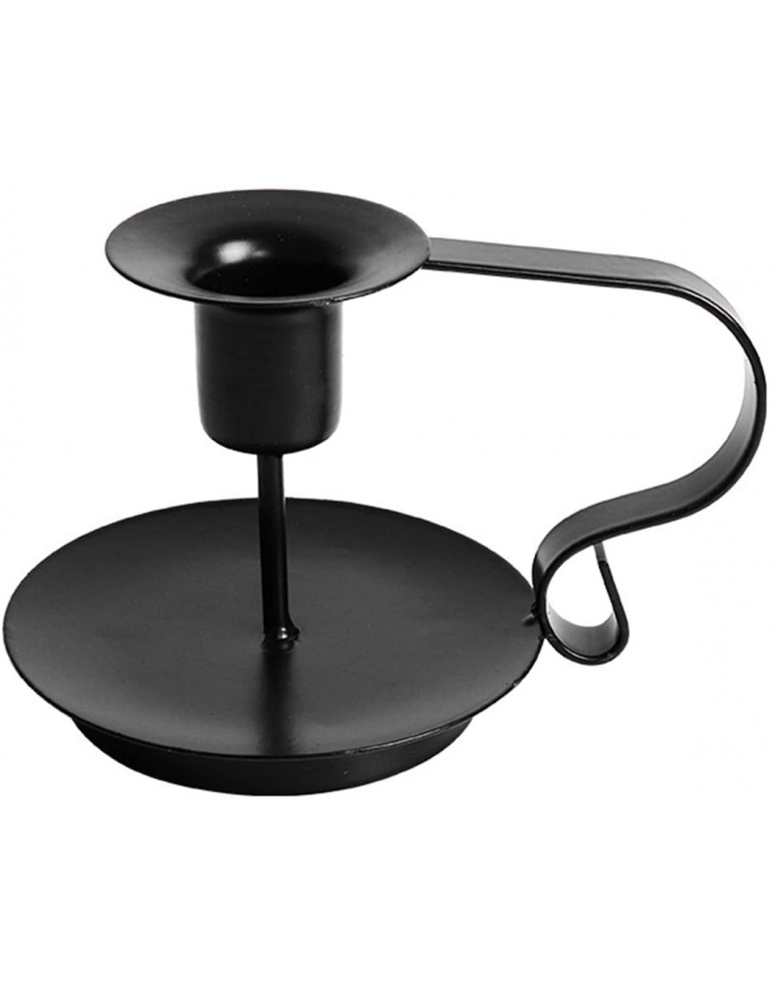 GemCave Black Candlestick Holder Retro Iron Taper Candle Holders with Handle for Gothic Home Decor