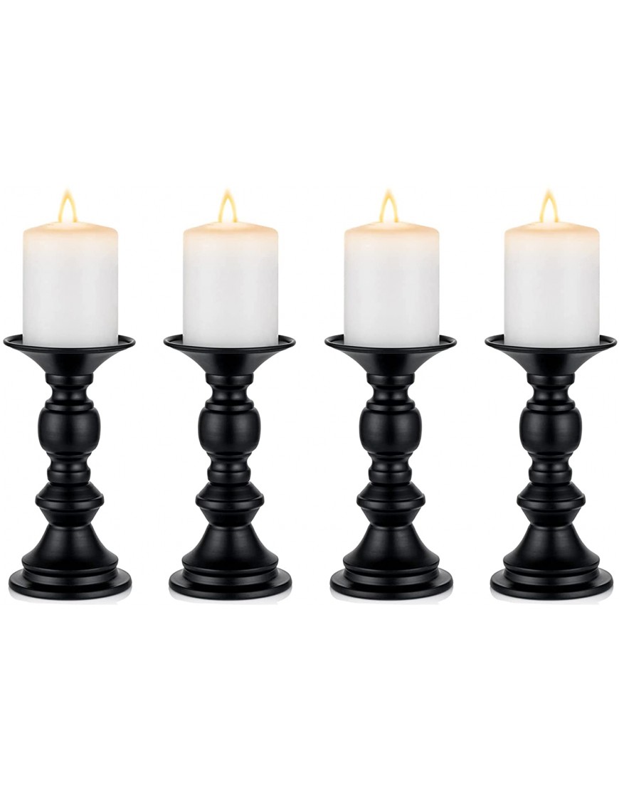 Nuptio 4 Pcs Pillar Candle Holders for Tables Church Candle Holder Modern Home Decor Gifts Candlelight Holder for 50mm Pillar Candles Wedding Anniversary Housewarming Party Table Centerpieces