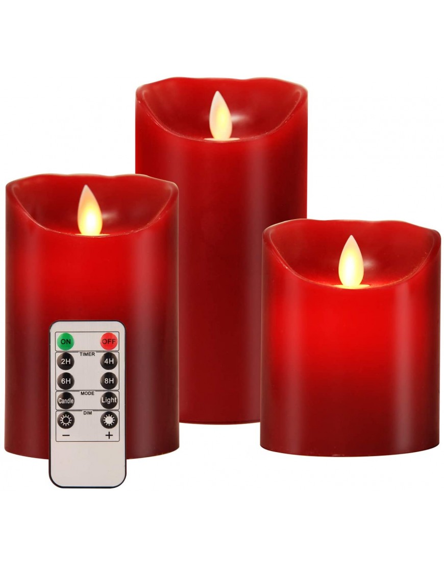 Aku Tonpa Flameless Candles Battery Operated Pillar Real Wax Electric LED Candle Gift Set with Remote Control Cycling 24 Hours Timer 4 5 6 Pack of 3