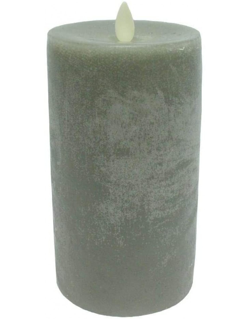 RAZ IMPORTS INC Push Flame Flameless Battery Operated LED Pillar Candle Grey 3.5"x 7" for Home Décor Holiday and Gift