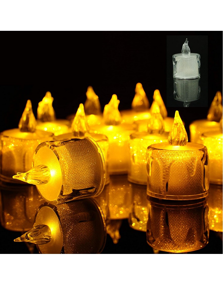 StarryMine Flameless LED Tea Light Candles Battery-Powered Unscented LED Tealight Candles Fake Candles Tealights 12 Pack for DIY Lighting Indoor Bedroom Party Wedding Christmas Halloween