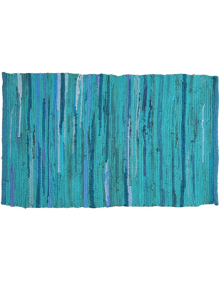 100% Cotton Rag Rug 24x36 Multicolor Chindi Rug Hand Woven & Reversible for Living Room Kitchen Entryway Rug Teal