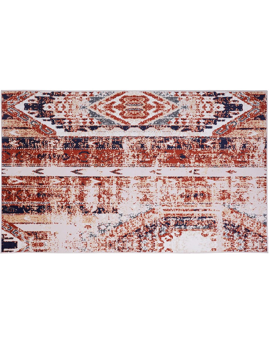 Furnish My Place Abstract Design Area Rug 5 ft. x 8 ft. Peach Bohemian Moroccan Floor Rug with Rustic Print