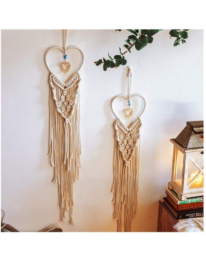 Love Pendant Chic Wedding Nordic Decoration Home Woven Knitted Macrame Wall Hanging Tapestry Mandala Bohemian Decor Wall Accents Suitable for Home
