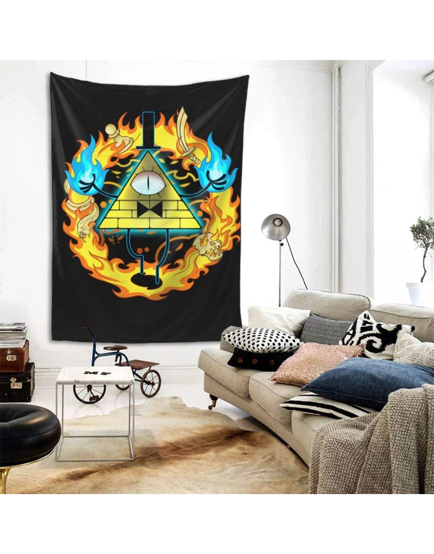 MORGAN MYERS Bill Cipher Gravity Falls Tapestry Wall Hanging Bedding Tapestry 3D Printed Art Tapestry Home Decor Size: 80"X60"