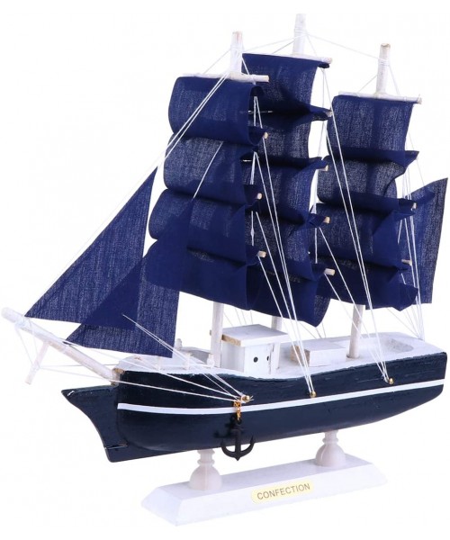 BESPORTBLE Vintage Sailboat Model Wooden Sailing Ship Model Nautical Home Decor