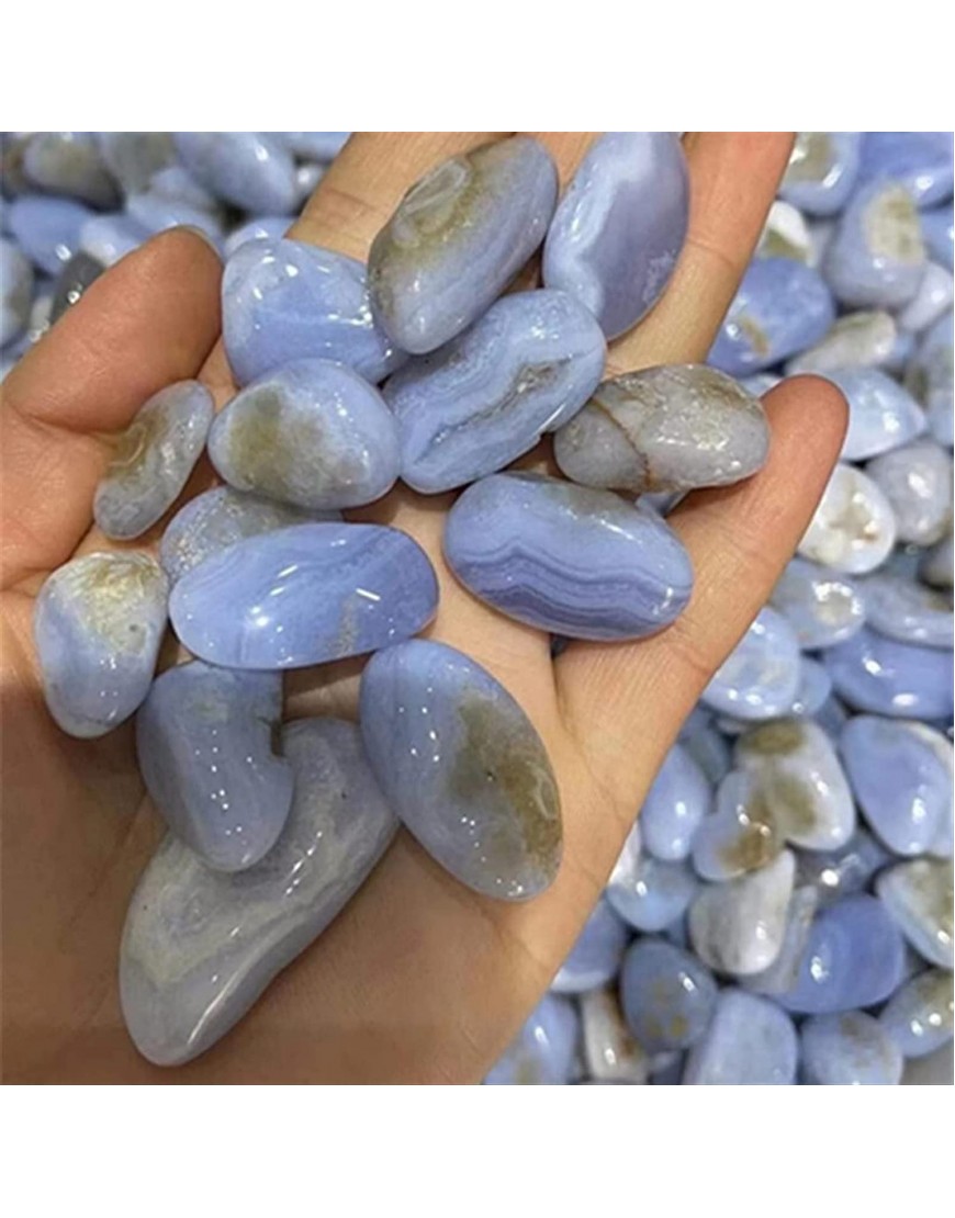 DSJJSUU Natural Agate Stone Polished Blue Lace Agate Tumbled Stones for Home Decor Tumbled Chips Crushed Quartz Color : 15-20mmBlue Size : 100g