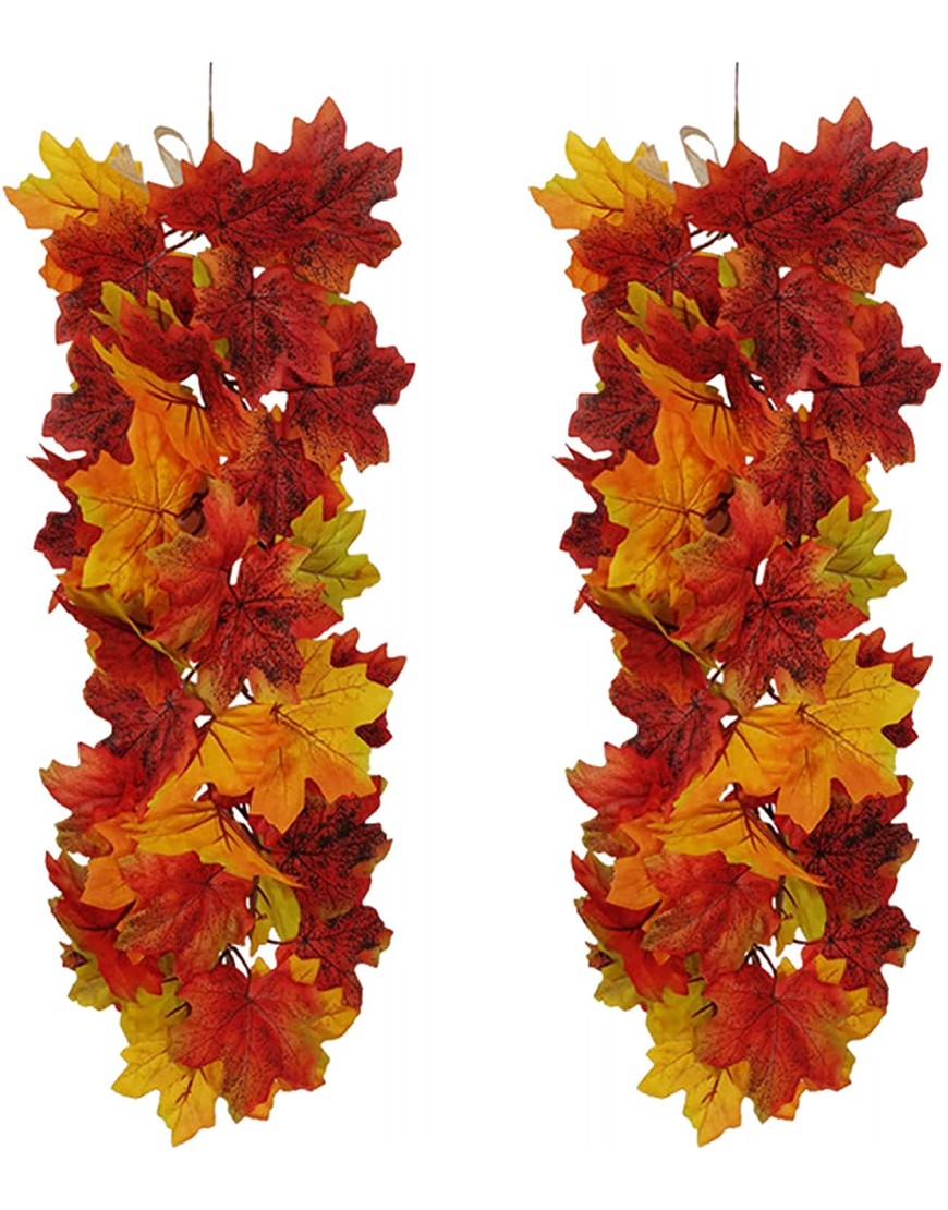 MSUIINT Artificial Flower Swag 2Pcs Hanging Maple Swag Fall Garland Wall Front Door with Leaves Floral Harvest for Home Decor Party Holiday 21.7In Multi Color 210609YA01-2Pcs-10013-1529279871