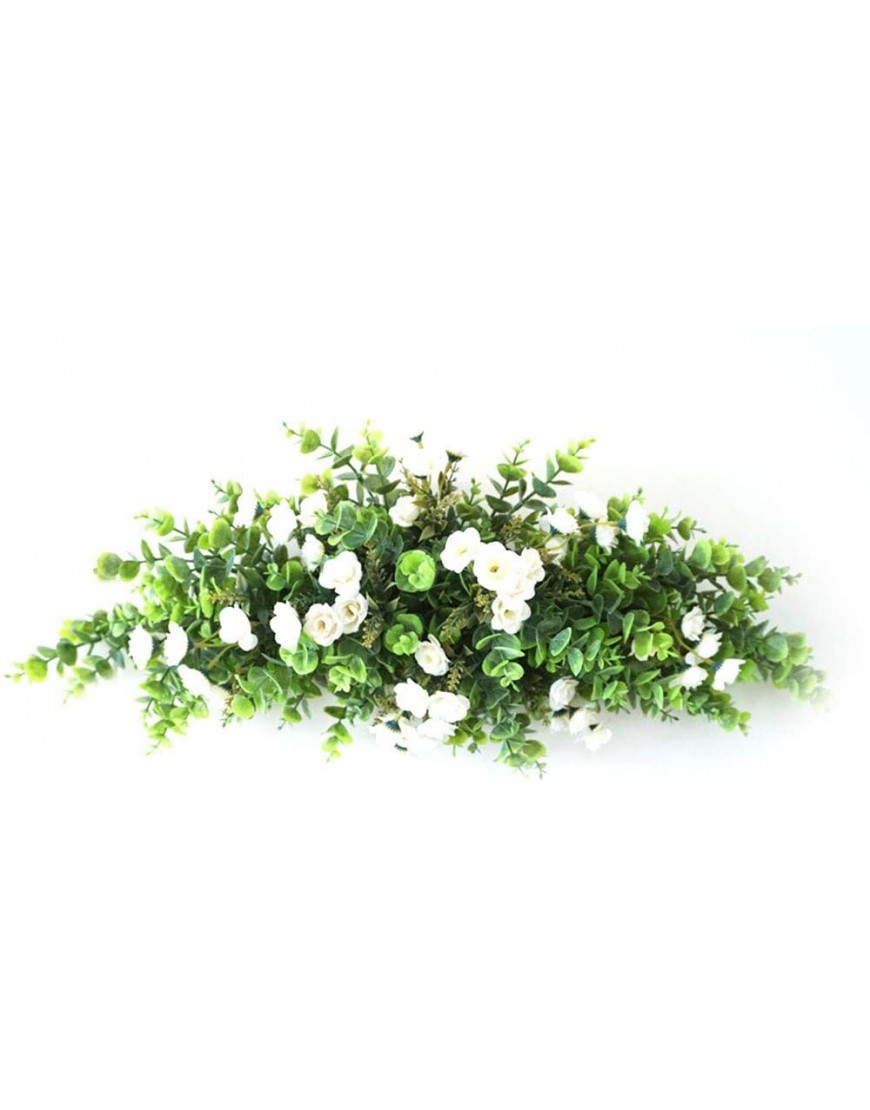 RTWAY Decorative Floral Swag 26Inch Artificial Jasmine Wreath with Green Leaves Front Door Jasmine Floral Arch Garland Swag for Wedding Party Home Decor