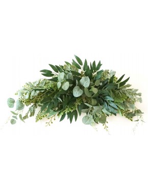 ZAILHWK Artificial Flower Swag,27.5 Floral Swag Large Artificial Mixed Eucalyptus Leaves Swag for Arch Front Door Wall Home Hanging Wreath Decor