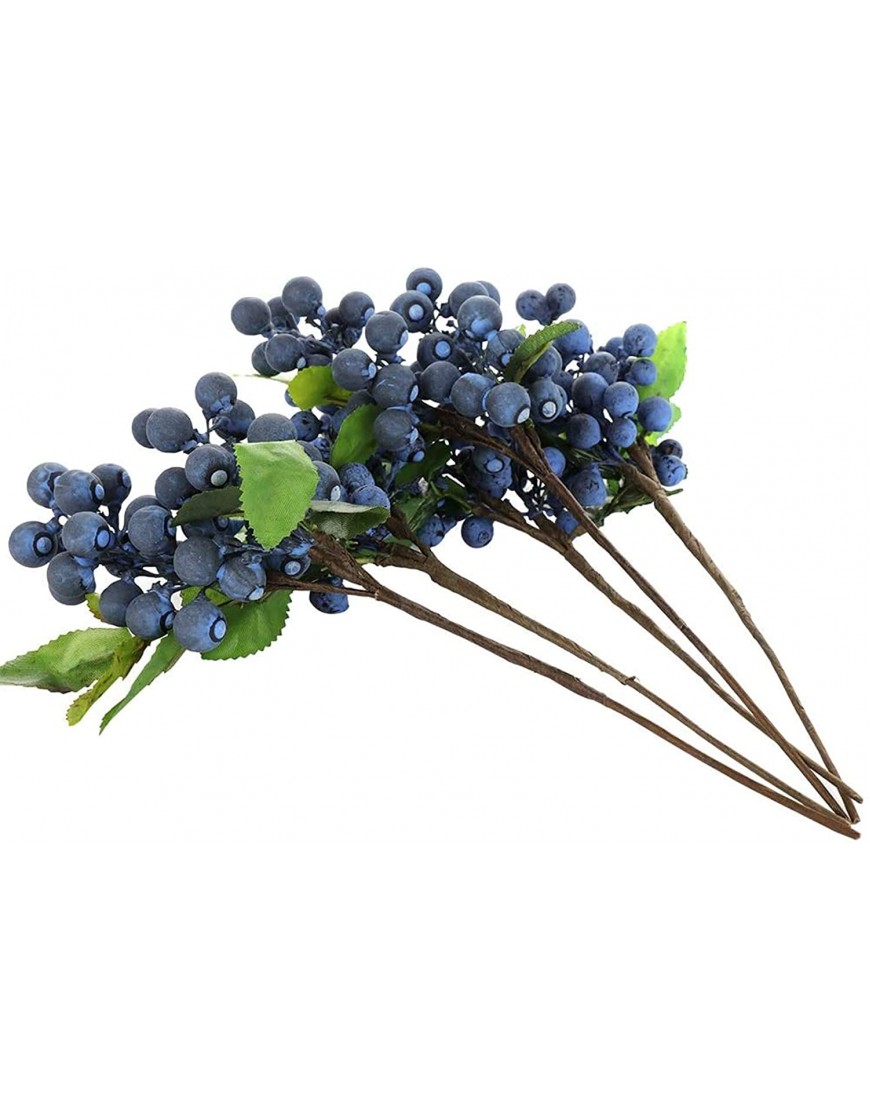 RTWAY Artificial Blueberry Fruit,Holly Christmas Berries for Home Wedding Festival Holiday Christmas Tree Decorations,5 Pcs
