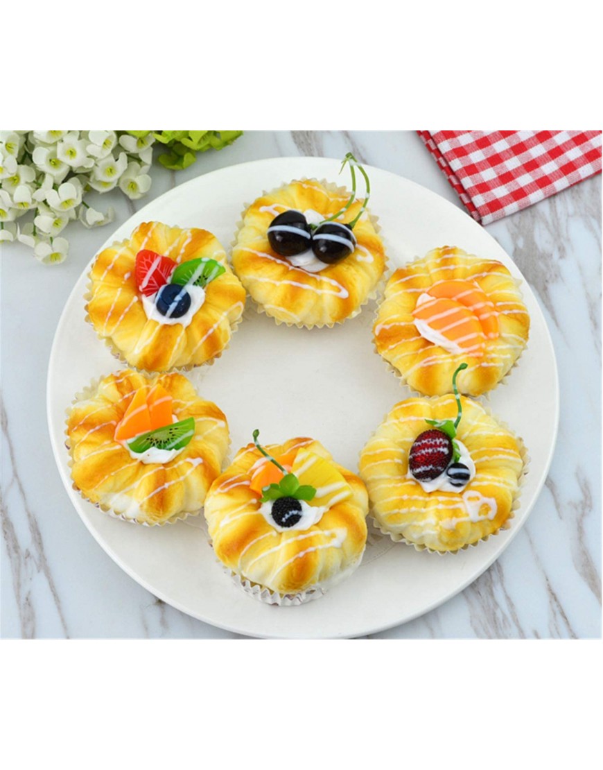 Skyseen 6Pcs Realistic Artificial Fake Cake Cupcake Bread Dessert Model Home Staging Equipment Crafts Photography Props Home Decoration