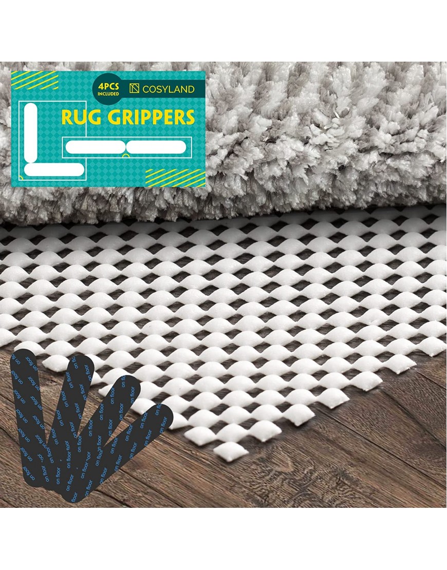 Cosyland Non Slip Rug Gripper Pad 2x3' Strong Carpet Pad for Hard Floors Available in Many Sizes Provide Protection and Cushion for Area Rugs Hardwood Floors Keep Your Rugs in Place