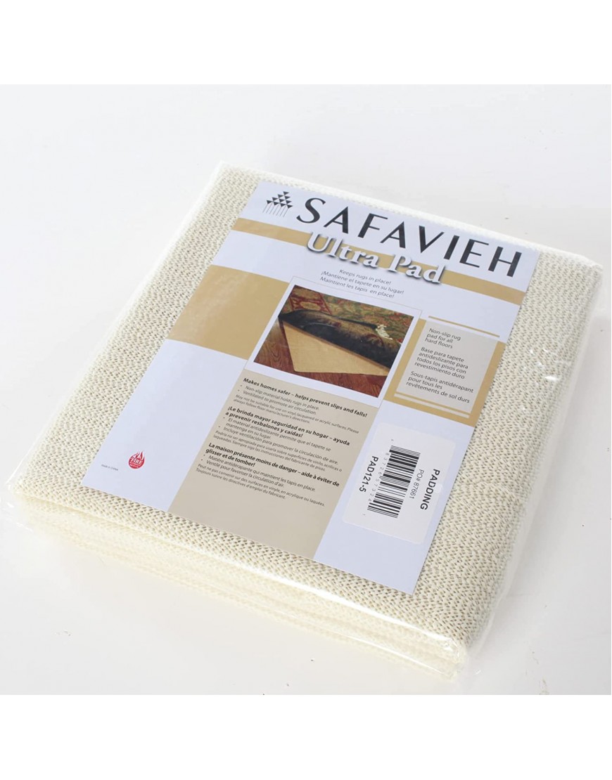 Safavieh Padding Collection PAD121 White Area Rug 5 feet by 8 feet 5' x 8'