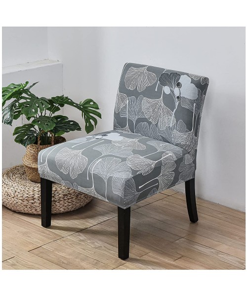 2PCS Stretch Armless Chair Slipcovers for Accent Chairs Cover Printed Slipper Chairs Cover Washable Furniture Protector Covers for Dining Chair Living Room