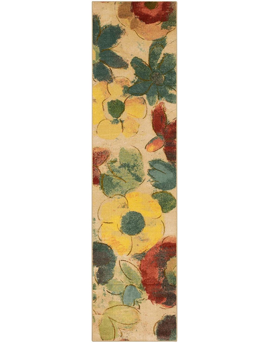 Mohawk Home Aurora Wildflower Light Abstract Floral Runner Area Rug 2' x 8' Multi
