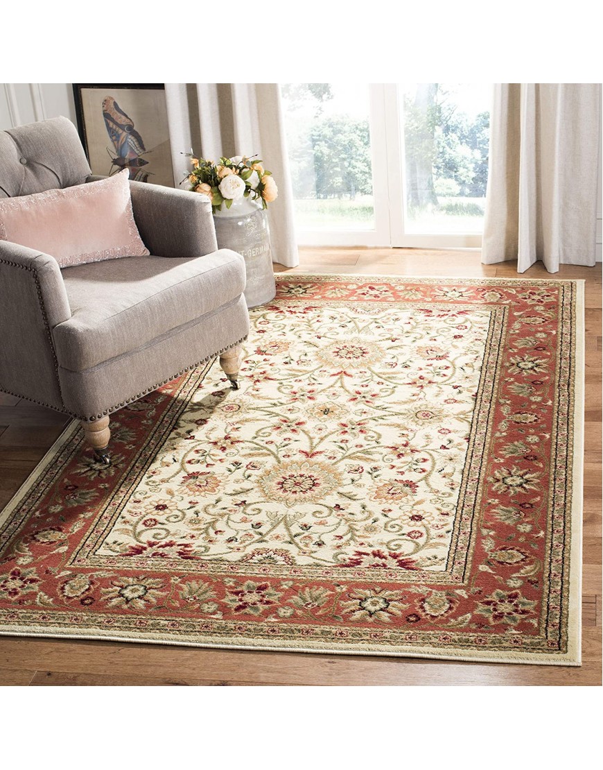 SAFAVIEH Lyndhurst Collection LNH212R Traditional Oriental Non-Shedding Living Room Bedroom Accent Area Rug 4' x 6' Ivory Rust