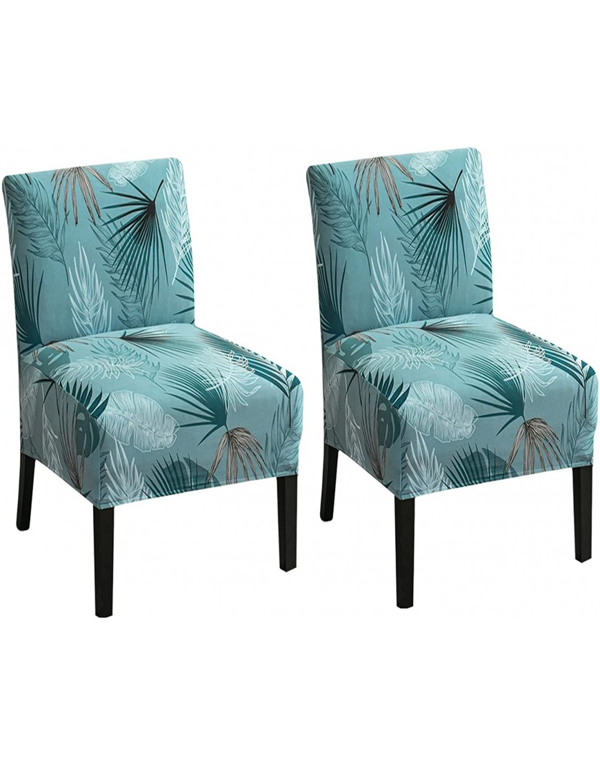 CRFATOP 2 Pieces Printed Armless Chair Slipcover Stretch Armless Accent Chair Covers Removable Accent Slipper Chair Cover for Living Dining Room Hotel Armless Accent Chair,02