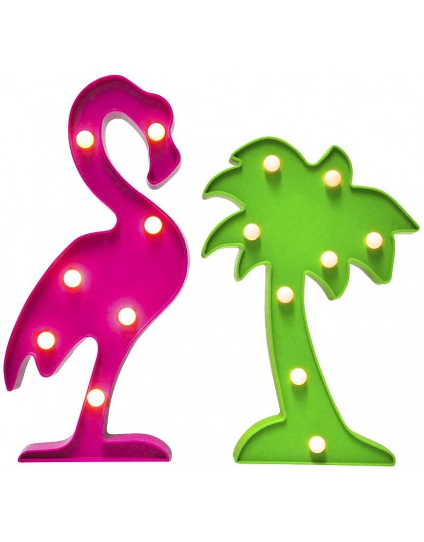 AceList Tropical Luau Party Supplies Flamingos Palm Trees Sign Light for Hawaiian Themed Party Decoration Birthday Bedroom Wall Decor Table Centerpieces