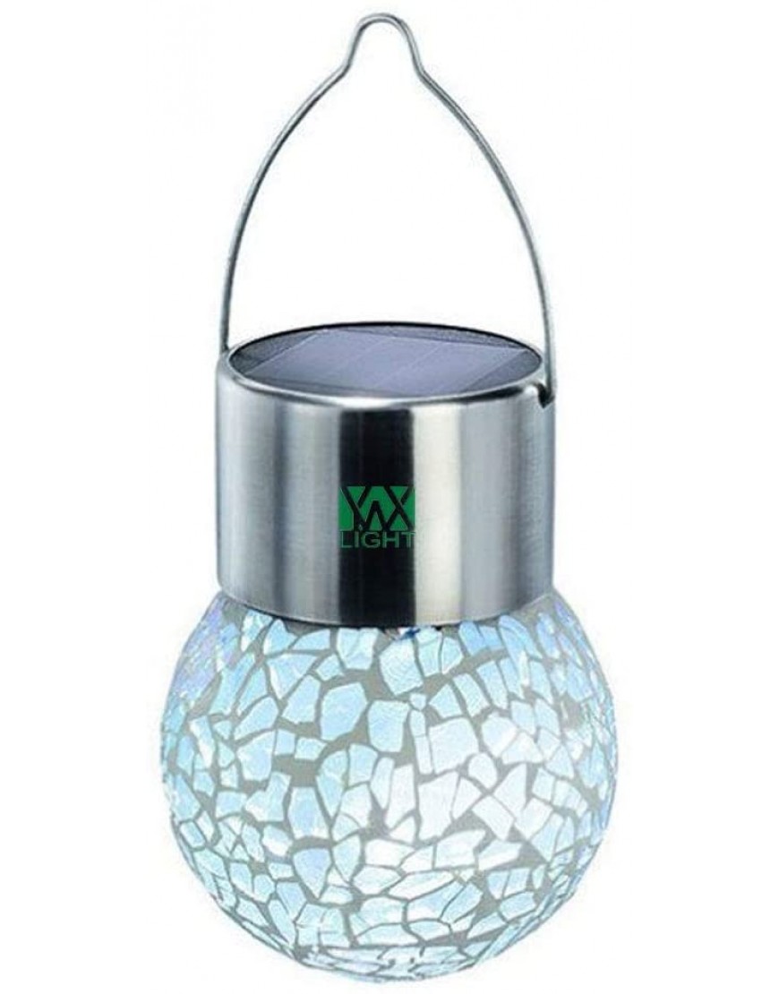 Duckart Solar Hanging Led Light Crackle Glass Globe Pendant RGB Lamp