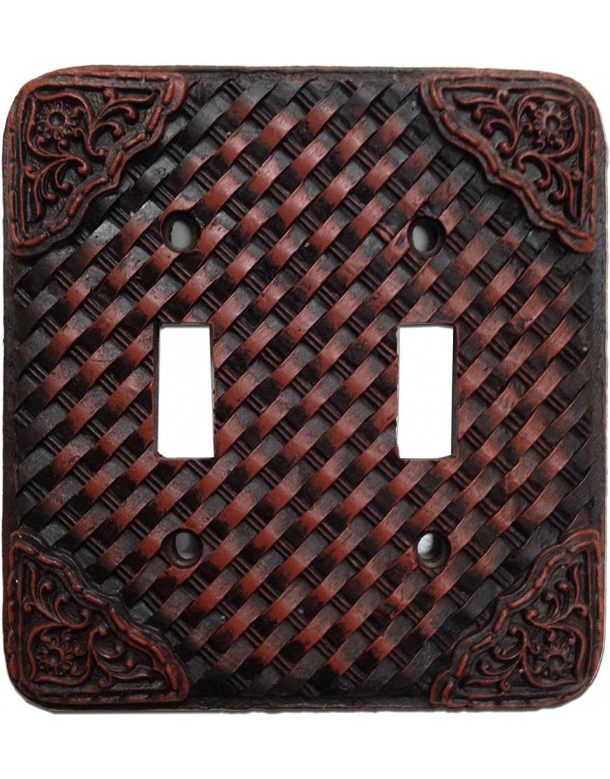 HiEnd Accents Western Tooled Resin Weaver Switchplate with Double Rocker