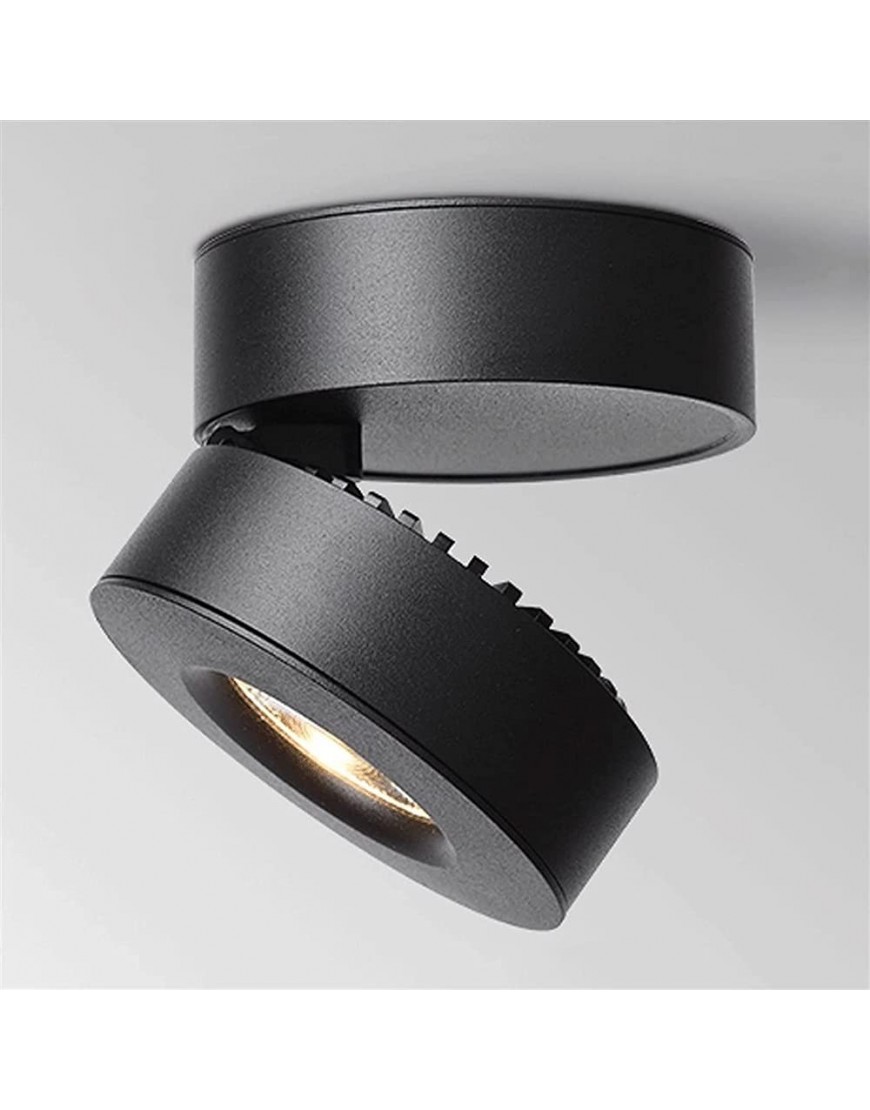 LogIme Black LED Ceiling Light Adjustable Spotlight Swiveling Accent Luminaire 3000K Surface Mounted Downlight Indoor Wall Lamp COB Lighting Fixture Anti-Glare Lamp 5W 7W 12W Color : 5w-4000k