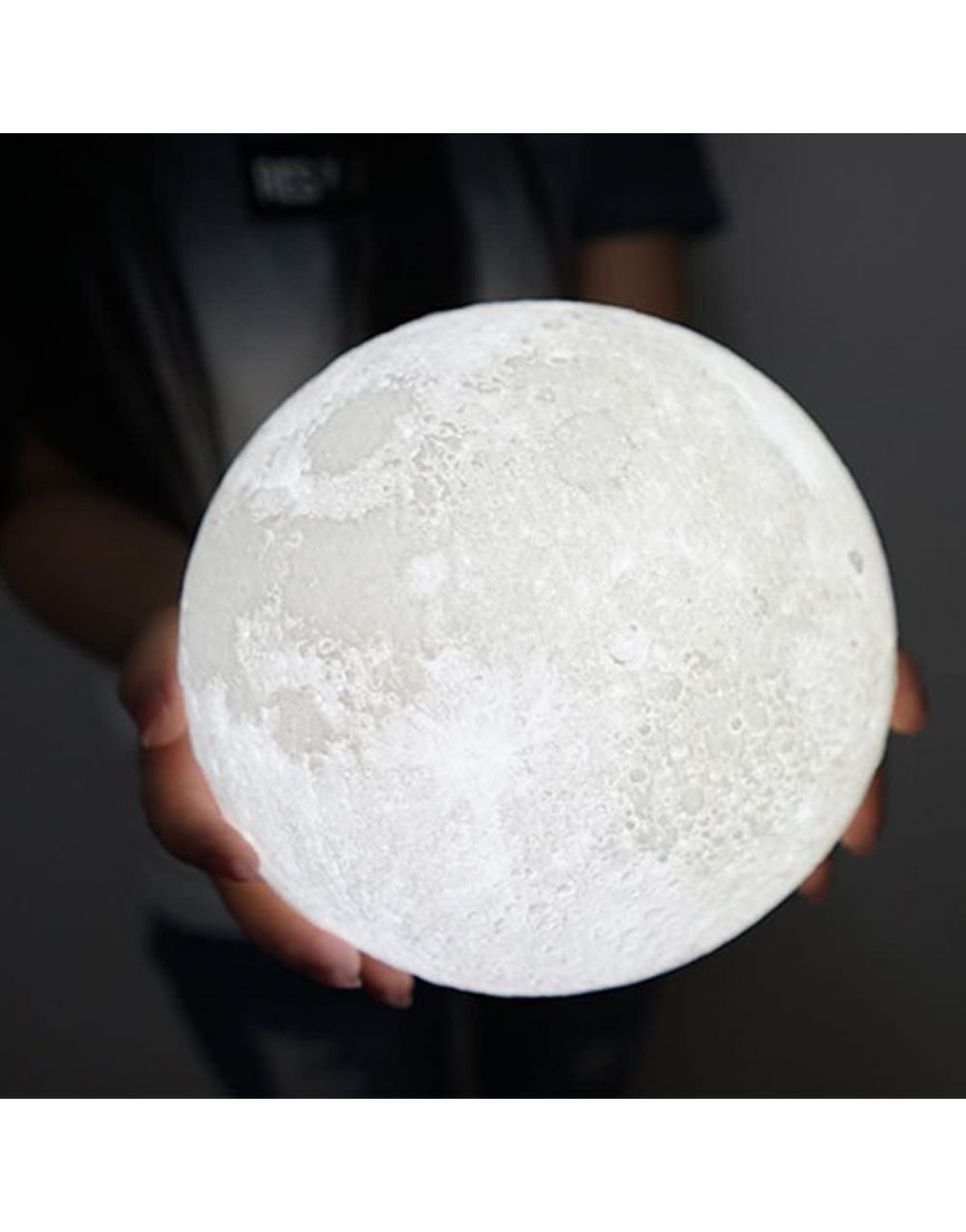Nostalgish Moon Lamp Unique Gift 3D Print 3 Colors Warn Cool & Harvest Lunar Lamp Rechargeable and Touch Control Brightness 10cm