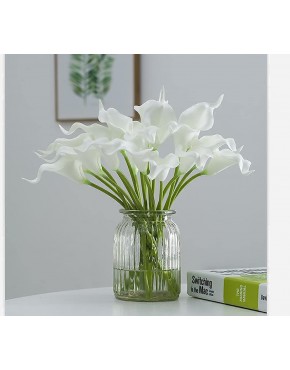 White Calla Lillies Artificial Flowers-Real Touch Lily Bridal Bouquet Head for Wedding,10 Pcs Lataex Fake Silk White Lily Faux Flowers,Home Indoor Decor