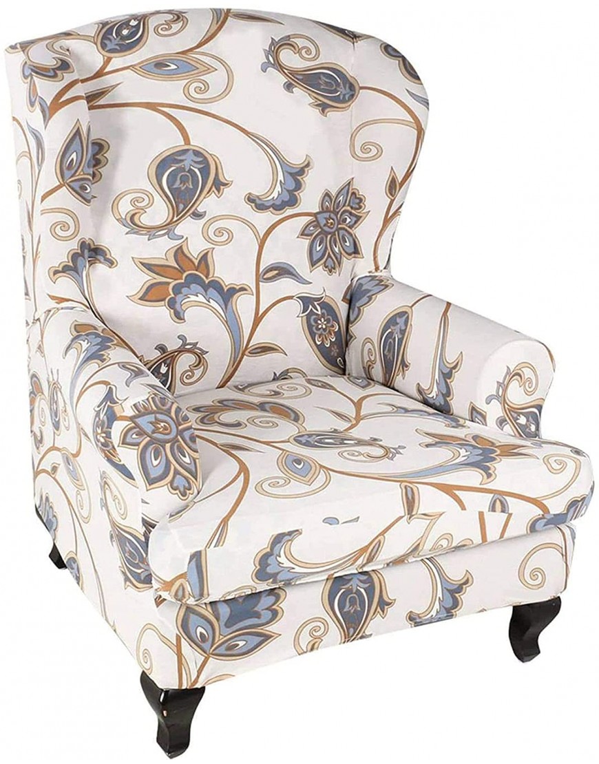 WYBB Stretch Wingback Chair Slipcover 2 Pieces Sofa Cover Printed Wing Chair Cover Polyester Fiber Spandex Furniture Protector for Living Room Decoration with Elastic Bottom-Full of Love