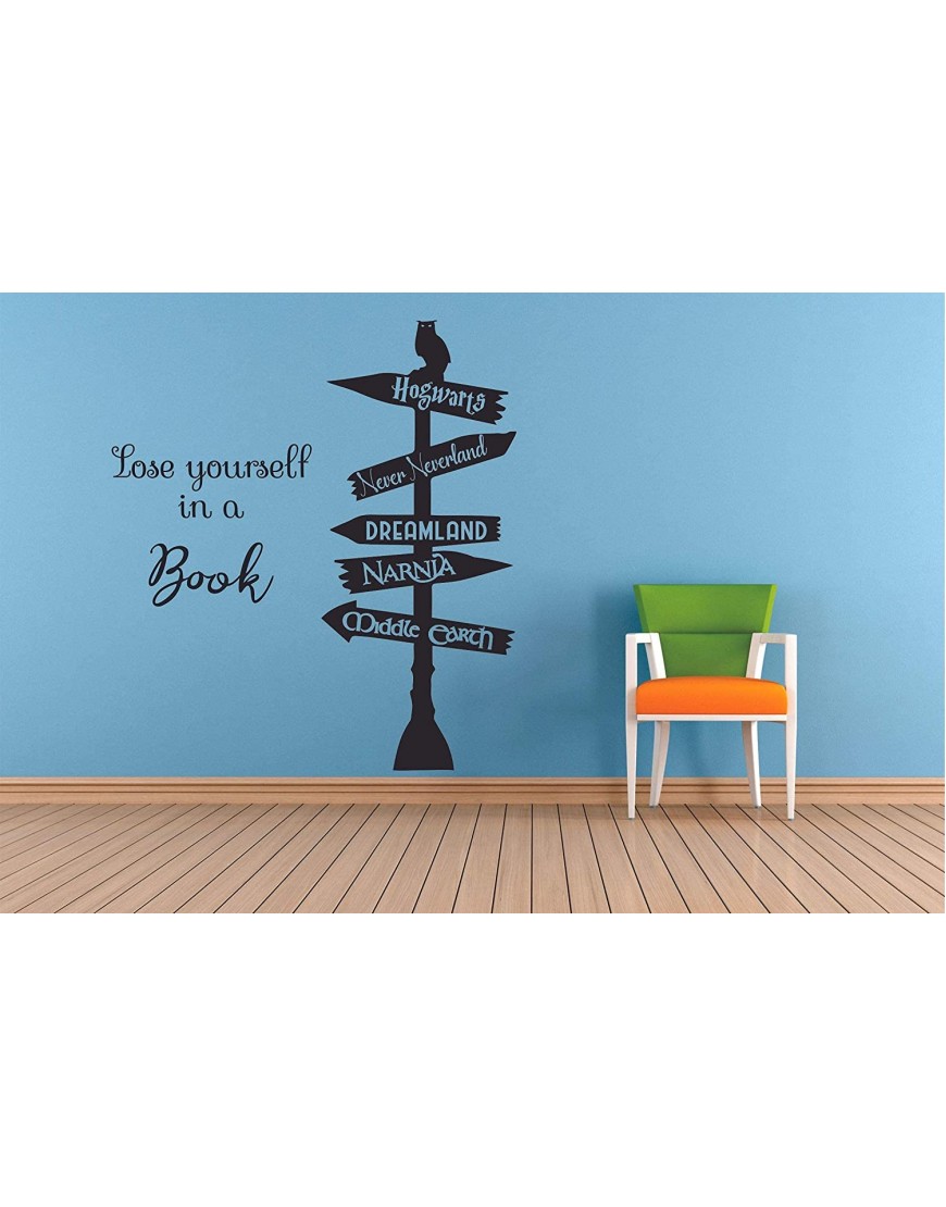 Book Reading Book Story Novel Motivation Quotes Wall Sticker Vinyl Decal for Boys Girls Baby Kids Library Bedroom Daycare Nursery Kindergarten Story Home Decor Sticker Wall Art Vinyl 40x20