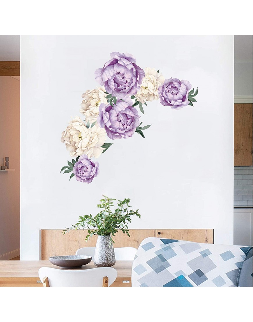 MOLANCIA Watercolor Peony Rose Flowers Wall Sticker Removable Floral Wall Decals Peony Wall Art Murals DIY Blossom Flowers Art Posters for Kids Room Baby Girls Nursery Rooms Wall Corner Home Decor