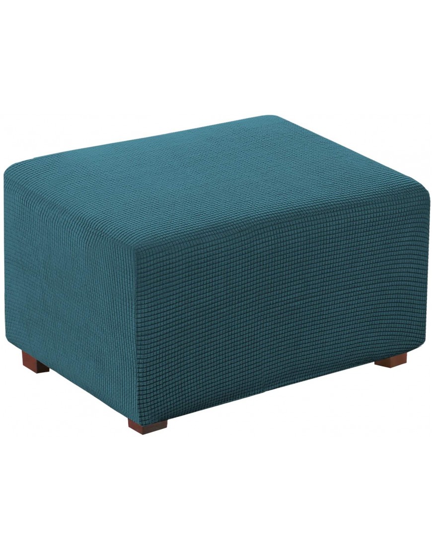 Flamingo P Oversized Ottoman Slipcover Sofa Spandex Jacquard Stretch Storage Ottoman Cover Protector Covers X-Large Deep Teal