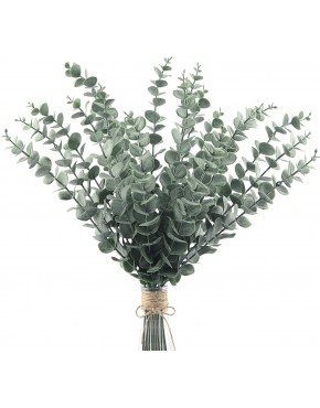 15PCS Artificial Eucalyptus Leaves Fake Plant Branches Faux Greenery Real Touch for Floral Arrangement Vase Bouquets Farmhouse Wedding Greenery Decor  Tall 18.11 inches
