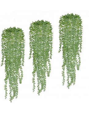 Artificial Hanging String of Pearls Realistic Hanging Succulents Plants Artificial for Faux Plants Indoor Plants Decor Hanging Succulent Plants for Wedding Party Home Garden Wall Decoration3 Pack