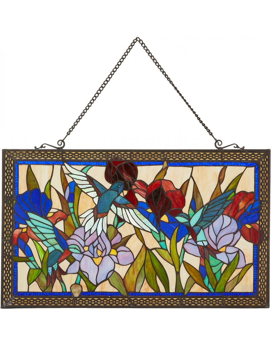 Fine Art Lighting 28"x17" Stained Glass Window Panel 28 by 17-Inch Multi Color