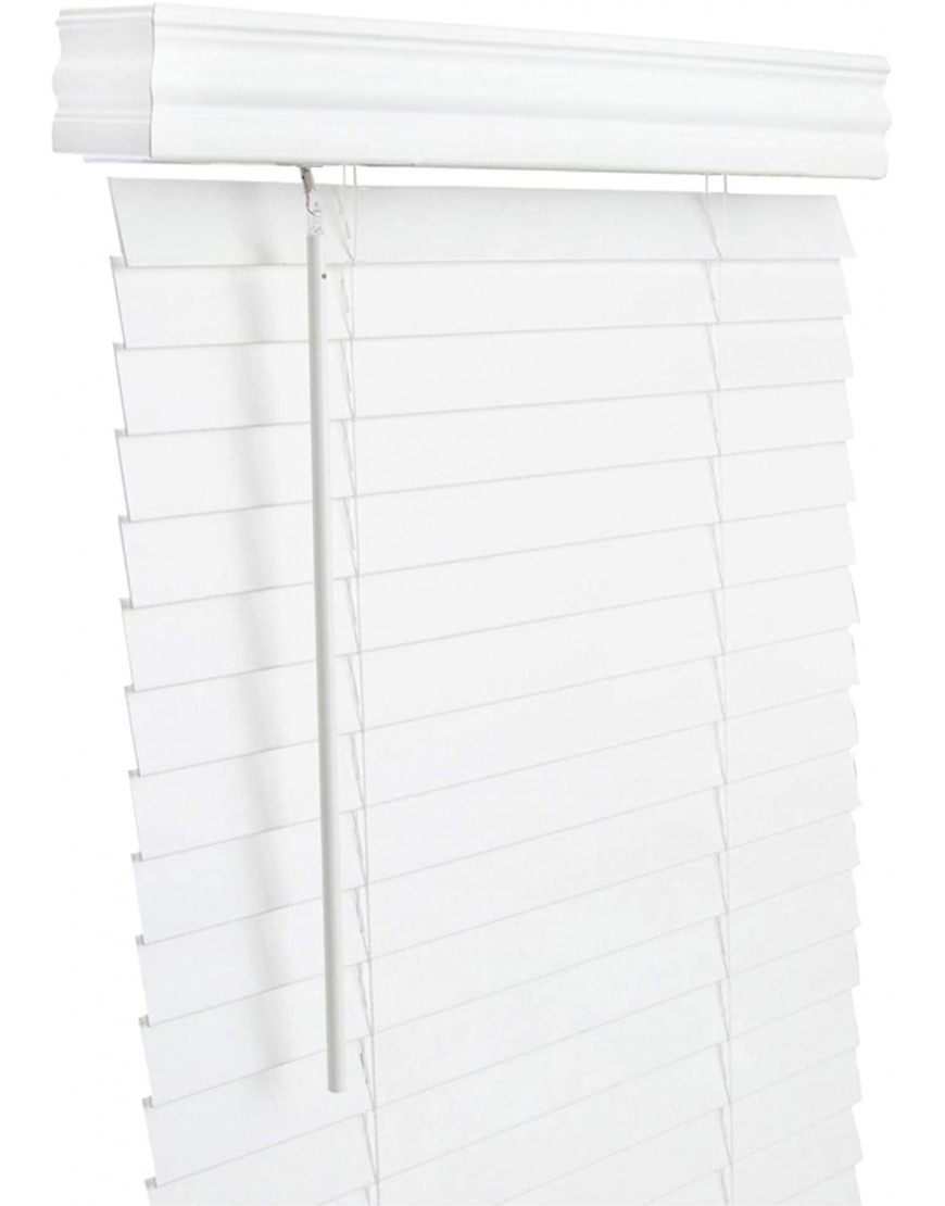 Living Accents 5005771 2 in. Faux Wood Cordless Blinds44; White 72 x 60 in.