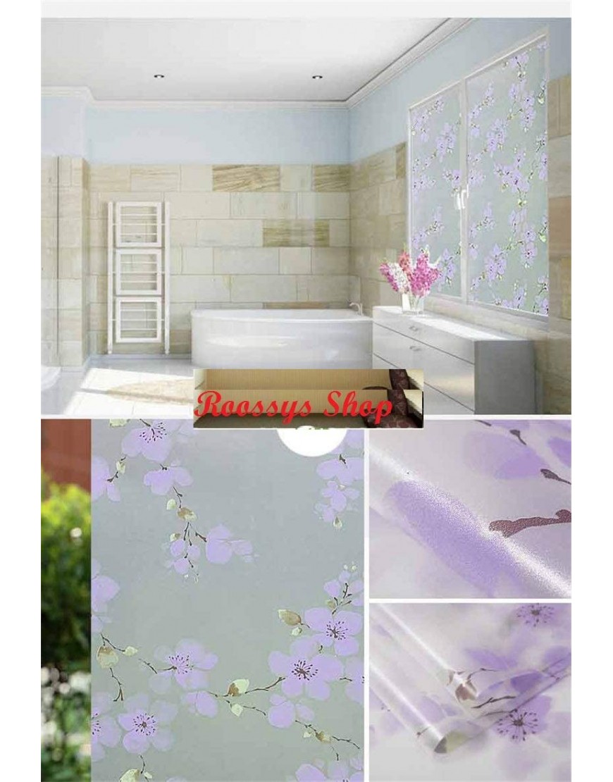 1Pcs 40x17 Inch Frosted PVC Sheet-Self Adhesive Window Frost Film Sticker- Film Sticker Privacy Window- Privacy Film for Glass Windows Adhesive- Adhesive Film for Windows Bedroom Bathroom Home No19