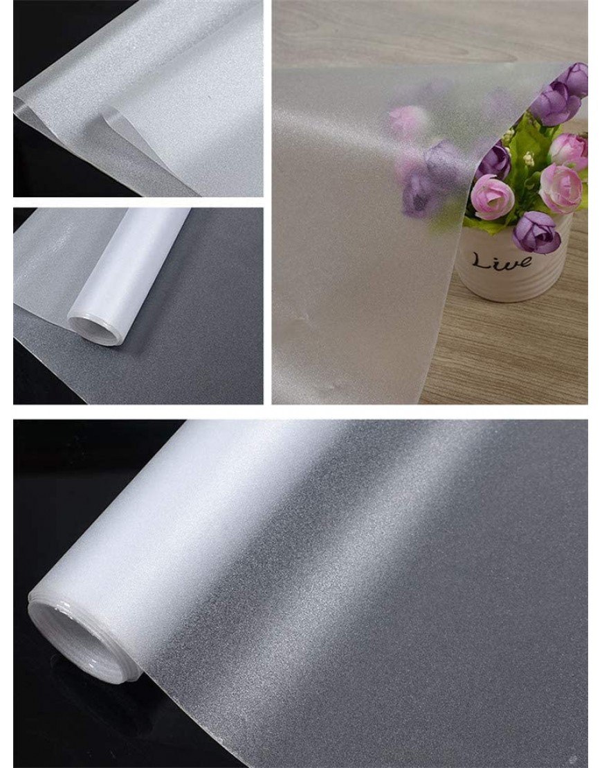 2M Set Length Silver Frosted PVC Sheet-Self Adhesive Window Frost Film Sticker- Window Glass Film Privacy- Privacy Film for Glass Windows Adhesive- Adhesive Film for Bathroom Home Deco 90x200Cm