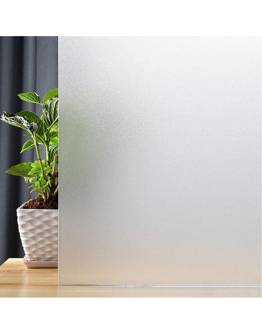 DKTIE Window Film Privacy Frosted Removable Heat Control Glass Covering for Home Office Static Cling Opaque Non Adhesive Door Sticker for Bathroom Matte White 17.7 x 78.7 inches