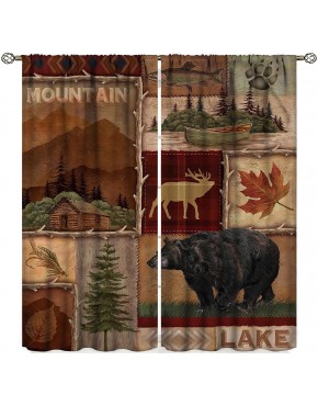 GY Retro Rusticd Curtains,Country Style Farmhouse Rustic Cabin Wildlife Rod Pocket Drapes Thermal Insulated Window Curtain for Bedroom Living Room Home Decor 42x45 Inch