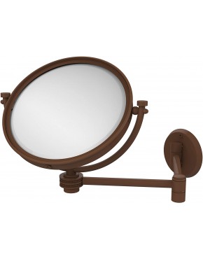 Allied Brass WM-6D 2X-ABZ 8 Inch Wall Mounted Extending 2X Magnification with Dotted Accent Make-Up Mirror Antique Bronze