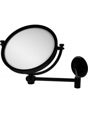 Allied Brass WM-6T 3X-BKM 8 Inch Wall Mounted Extending 3X Magnification with Twist Accent Make-Up Mirror Matte Black