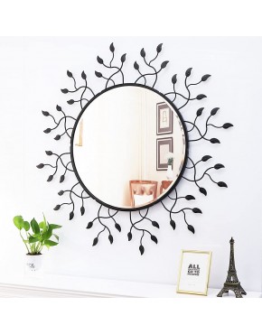Chende 39" X 39" Large Mirror for Wall Decor Round Decorative Wall Mirror for Dining Room with Removable Leaves Beveled Edge and Metal Frame Modern Accent Mirror for Home Decor