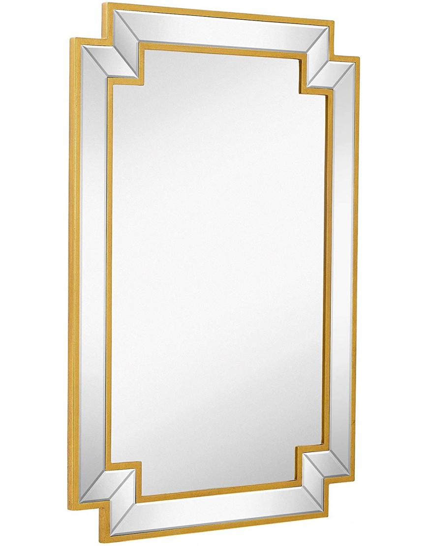 Hamilton Hills Gold Frame Rectangular Wall Mirror 24x36 Large Decorative Beveled Mirrors for Bathroom Vanity Hallway or Entry Modern & Luxe Home Art Decor Wall-Mounted Rectangle Accent Mirror