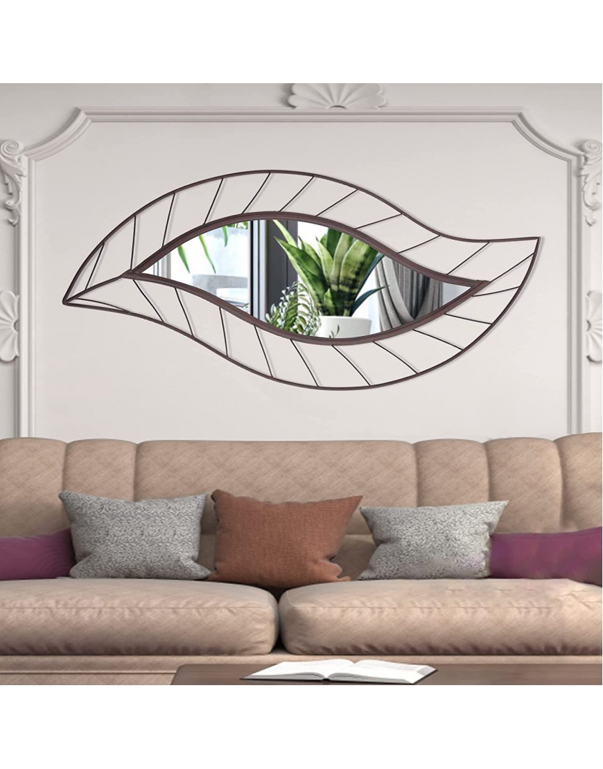 ironsmithn Wall Mirror Mounted Decorative Mirror Leaf Stylish Decor for Bathroom Vanity Living Room or BedroomRustic