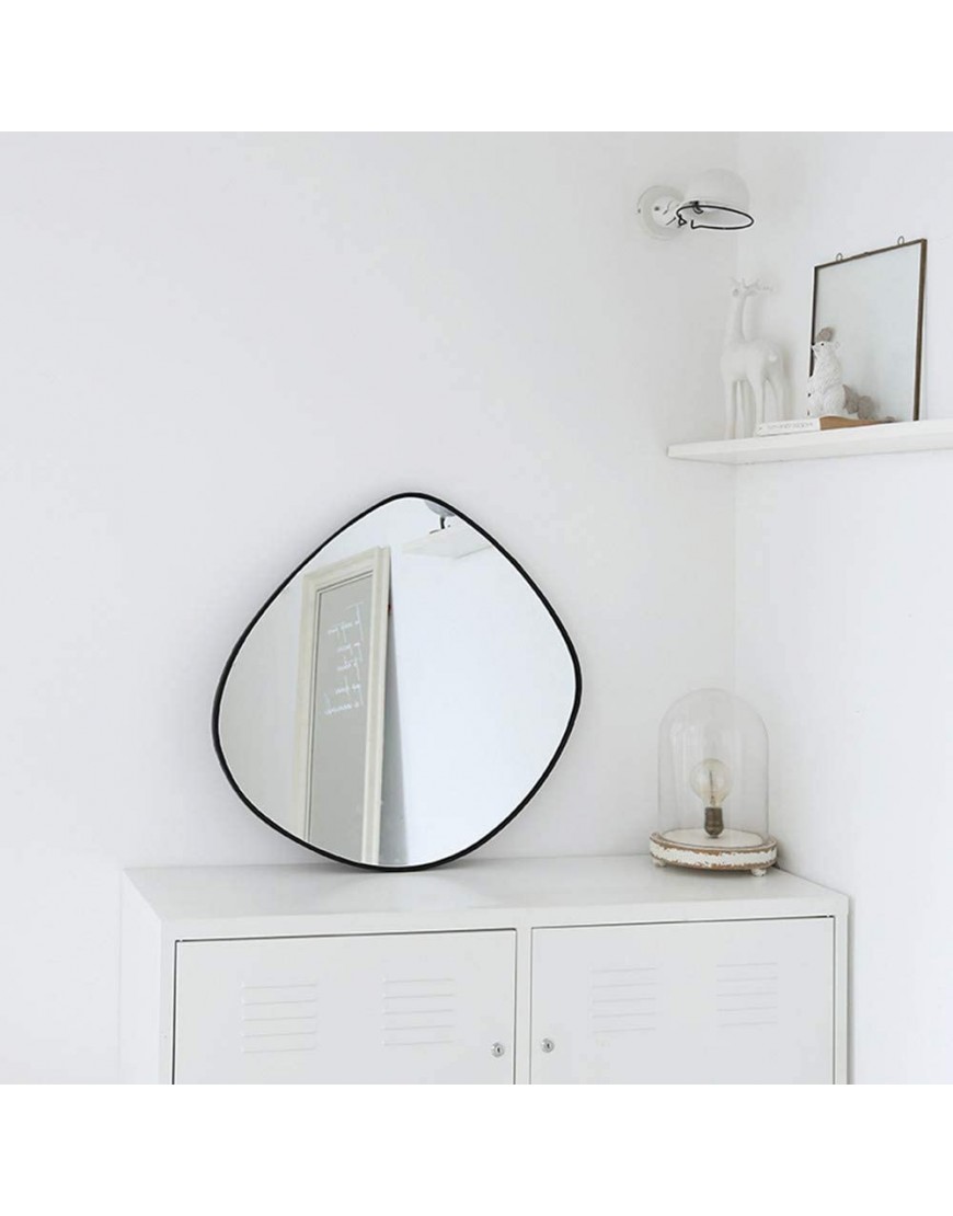Irregular Wall Mirror Iron Mat Black Framed Wall Mirror for Living Room Bedroom Bathroom Entryway Wall Decor 35.4*36.6 BKS-JIN443-HEI90